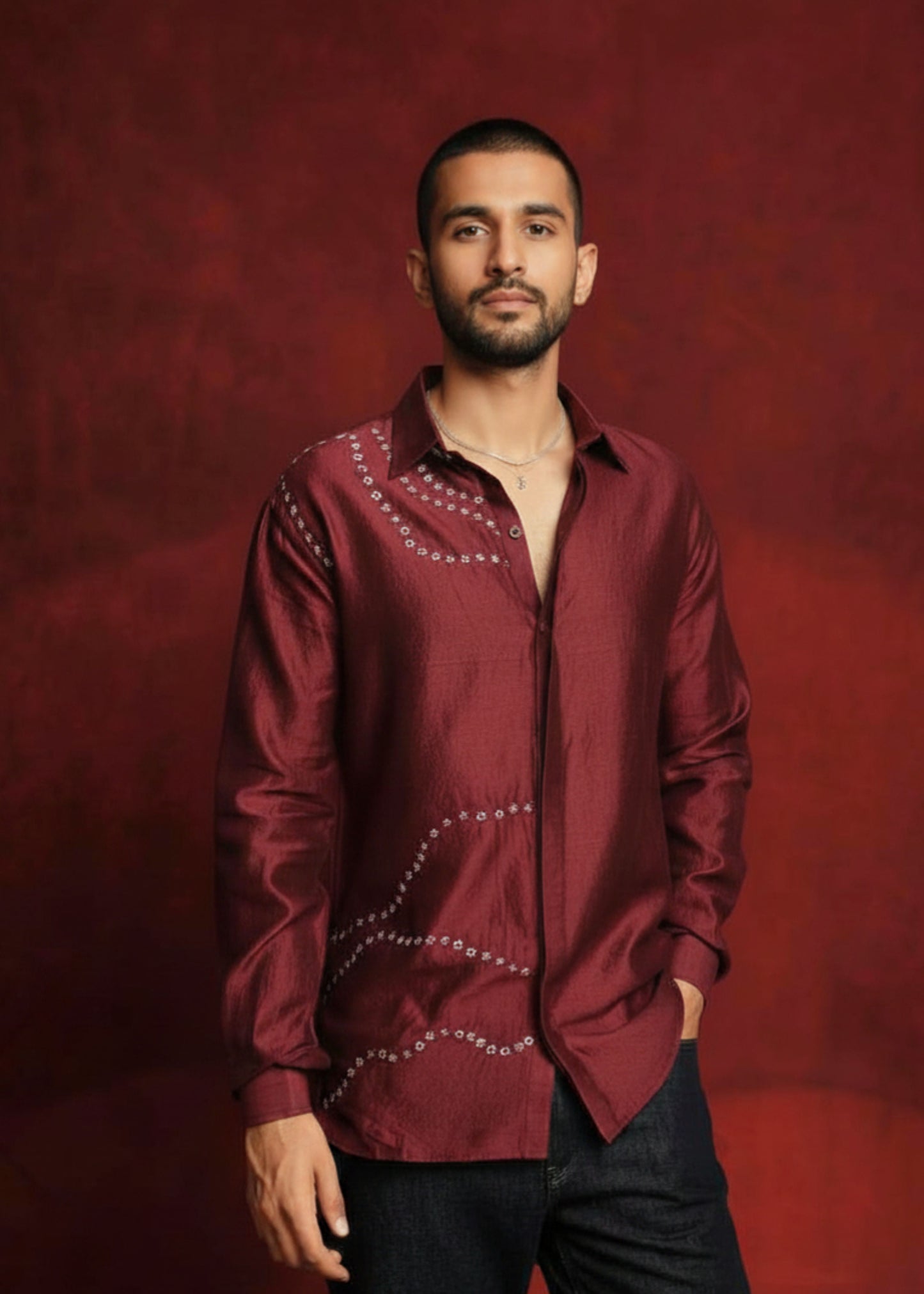 Sindoori Bandhej Shirt