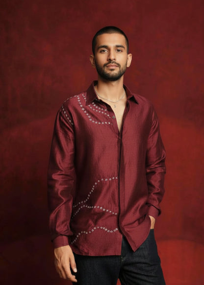 Sindoori Bandhej Shirt
