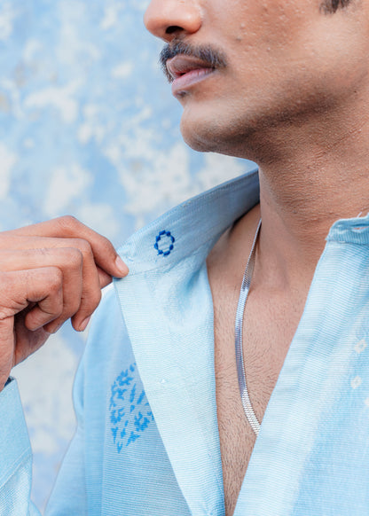 Sky Blue Bandhani Shirt