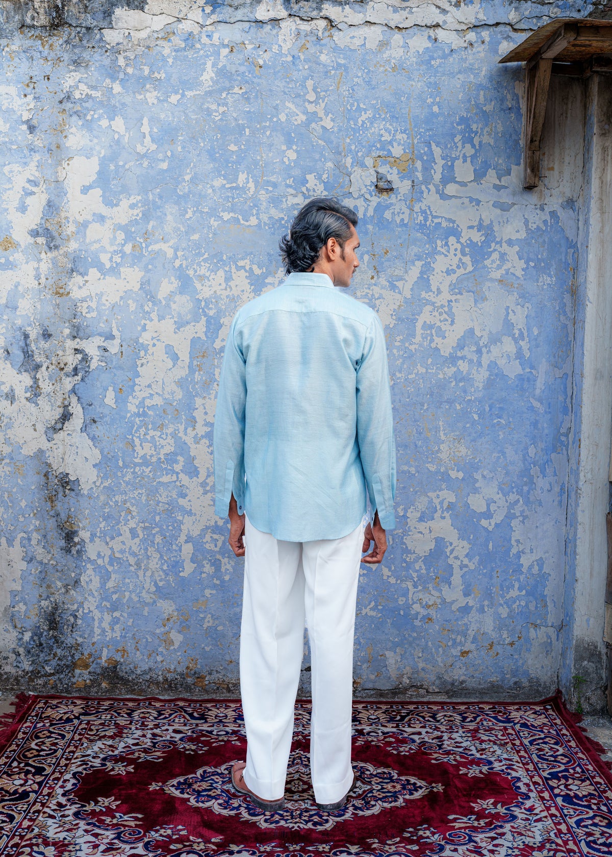 Sky Blue Bandhani Shirt