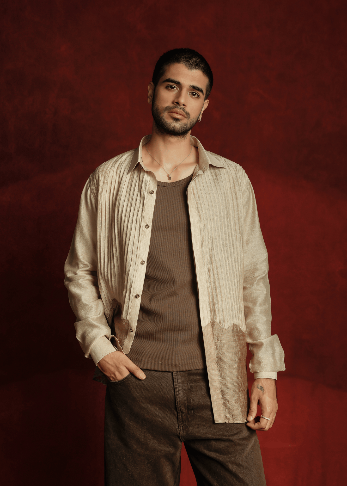 Graphite Grove Beige Shirt
