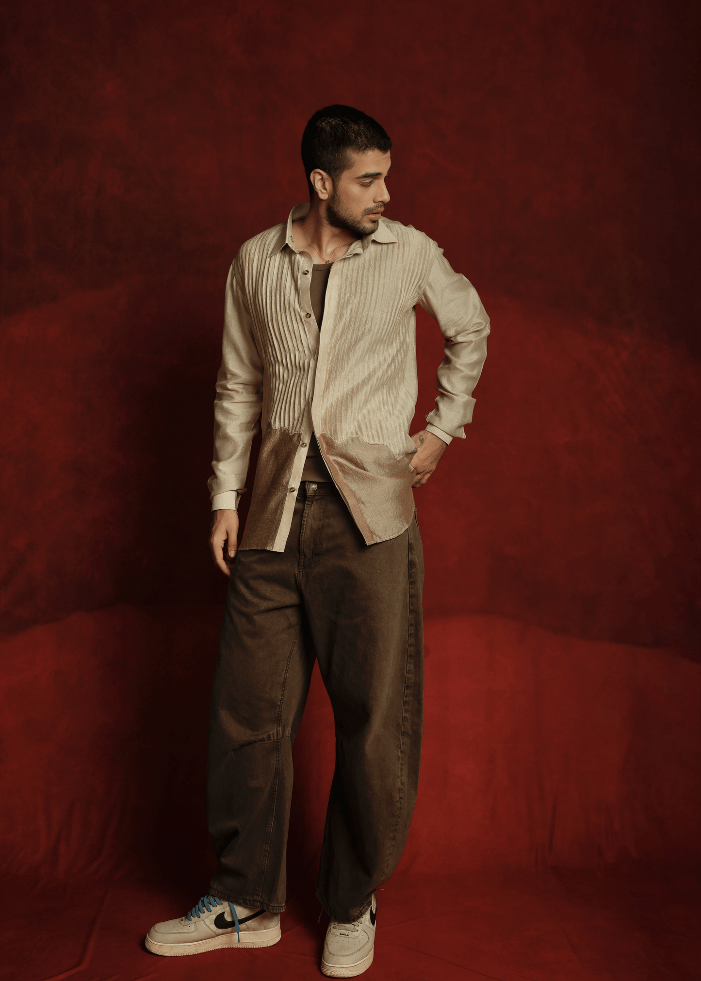 Graphite Grove Beige Shirt